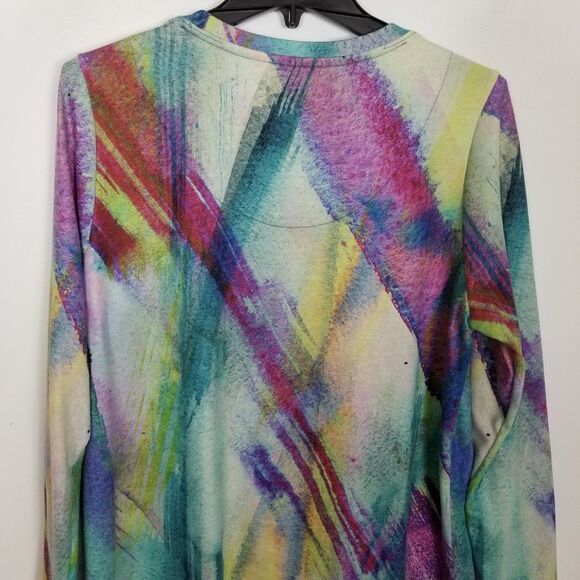 Soft Surroundings Women Dale Tunic Top Sz XL Artsy Multicolor Long Sleeve Boho - Picture 5 of 8